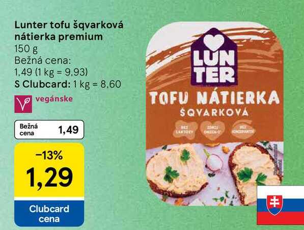 Lunter tofu šqvarková nátierka premium 150 g