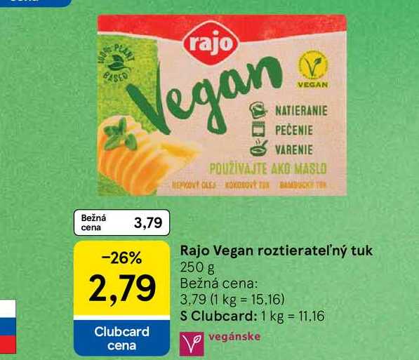 Rajo Vegan roztierateľný tuk 250 g
