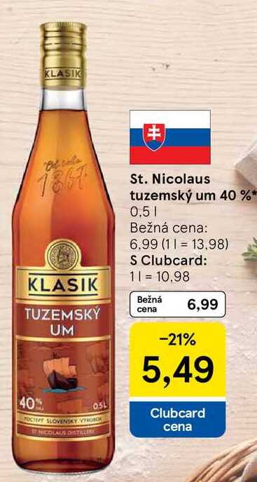 Nicolaus tuzemský rum 40% 0.5l