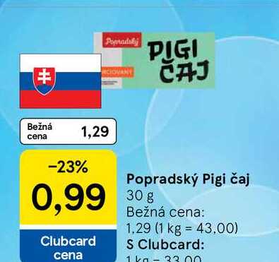 Popradský Pigi čaj 30g v akcii