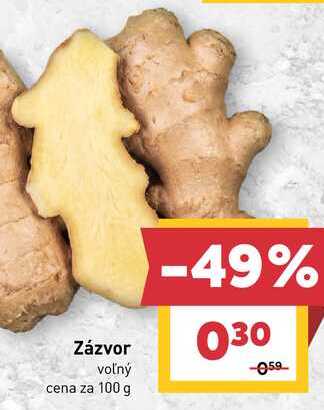 Zázvor voľný cena za 100 g