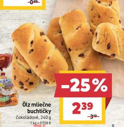 Ölz mliečne buchtičky čokoládové, 240 g 