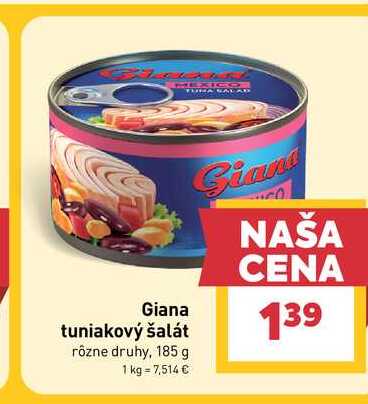 Giana tuniakový šalát rôzne druhy, 185 g