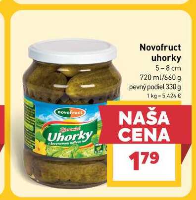Novofruct uhorky 5-8 cm 720 ml/660 g