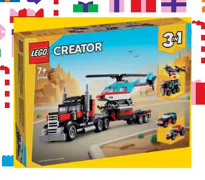 LEGO® Creator 3-in-1 31146 Nákladiak s plochou korbou a helikoptérou