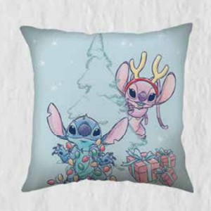 Detský dekoračný vankúš Stitch a Angel