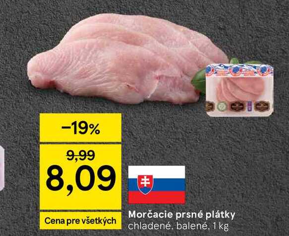 Morčacie prsné plátky chladené, balené, 1 kg