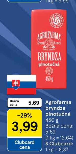 Agrofarma bryndza plnotučná 450 g
