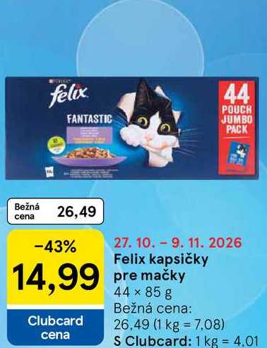 Felix kapsičky pre mačky 44 × 85 g