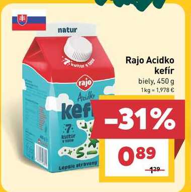 Rajo Acidko kefír biely, 450 g