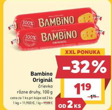 Bambino Originál črievko rôzne druhy, 100 g